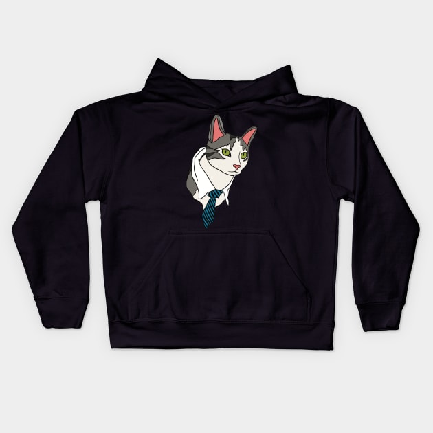 Business Cat Kids Hoodie by BecksArtStuff